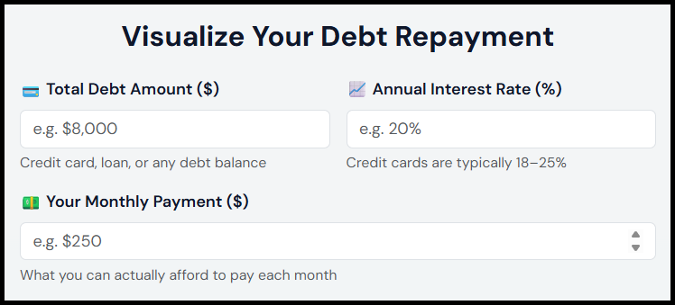 Debt repayment visualizer