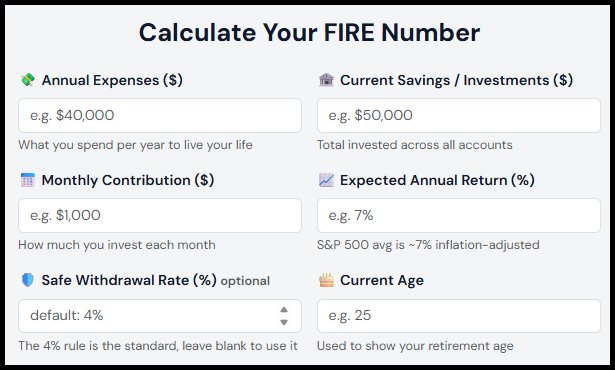 FIRE Calculator
